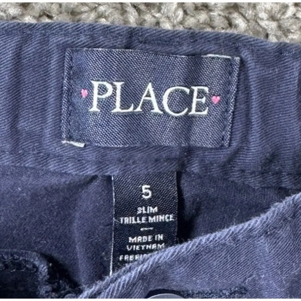 The Childrens Place Girls Uniform Shorts - Lot Of 2 - Navy Khaki 5 Slim Read
